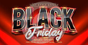 Black Friday Text Style Effect. Editable Graphic Text Template