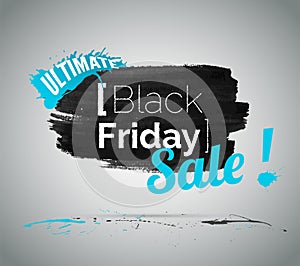 Black Friday ultimate sale vector illustration with typography