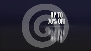 Black Friday up to 70% off video. Glith effects conversion text