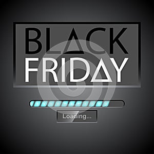 Black friday vector background with progress loading bar.