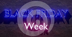 Black Friday Week background with text on wall