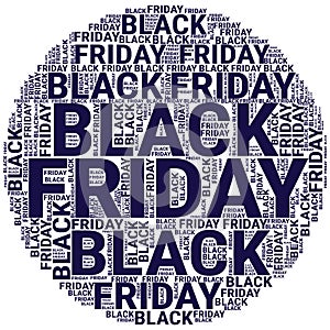 Black Friday Wordcloud. Text cloud. Typography concept. Vector illustration