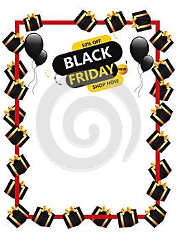 Black friday yellow and black decorative sales banner