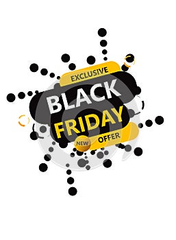 Black friday yellow and black decorative sales banner