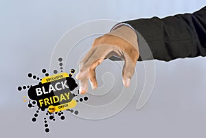 Black friday yellow and black decorative sales banner