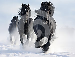 Black Friesian Horses