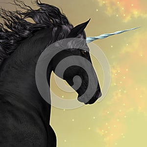 Black Friesian Unicorn