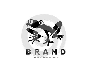 Black frog stylized logo design inspiration