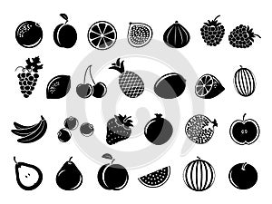 Black fruit icons