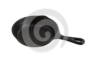 Black frying pan from cast iron