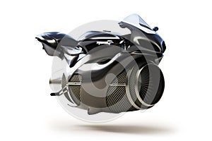 Black futuristic turbine jet bike