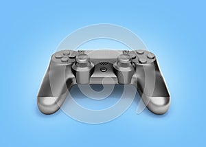 Black gamepad isolated on blue gradient background 3d rendering