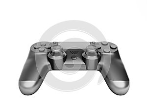 Black gamepad isolated on white background 3d rendering without shadow