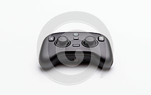 Black Gaming Controller on White Background