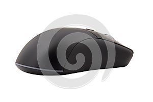 Black gaming wireless laser computer mouse isolated on white background