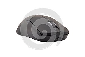 Black gaming wireless laser computer mouse isolated on white background