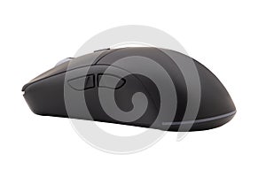 Black gaming wireless laser computer mouse isolated on white background