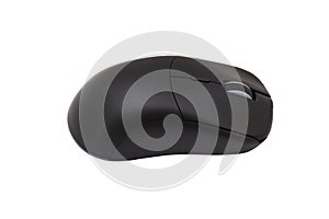 Black gaming wireless laser computer mouse isolated on white background