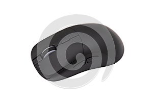 Black gaming wireless laser computer mouse isolated on white background