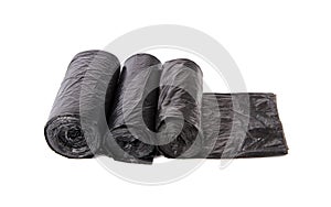 Black garbage bag packages