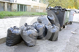 Black garbage bags