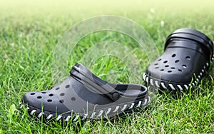 Black garden shoes of crocs style