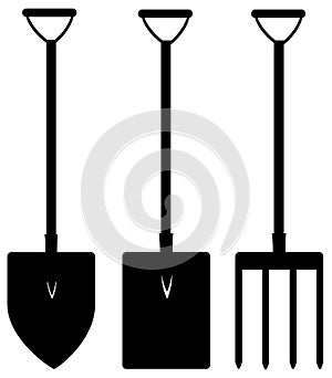 Black gardening tools