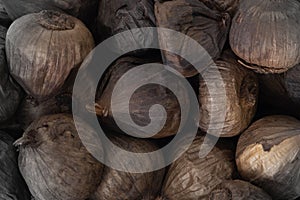 Black garlic as healthy food for backgrpound picture