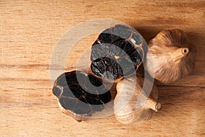 Black garlic close up