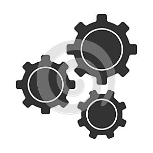 Black gear icon . Web settings symbol . Cog whell vector