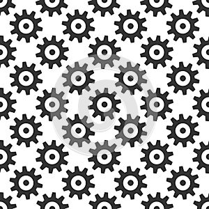 Black gears seamless pattern