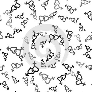 Black Gender icon isolated seamless pattern on white background. Symbols of men and women. Sex symbol. Vector