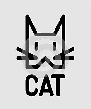 Black geometric cat line logo