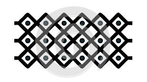 Black Geometric Diamond Grid Pattern Vector, vector design Generative AI