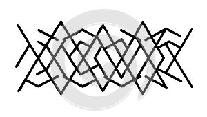 Black Geometric Interlocking Pattern, vector design Generative AI