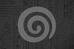 Black geometric patterned concrete wall