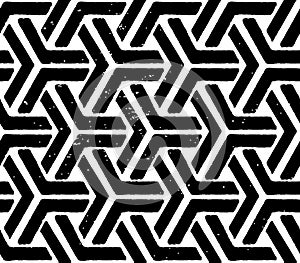 Black geometric seamless pattern