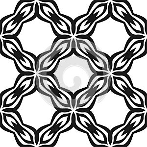 Black Geometric Seamless pattern in white background. Simple, texture.