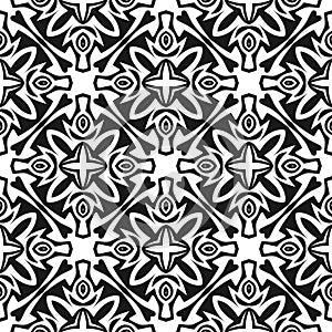 Black Geometric Seamless pattern in white background. Simple, texture.