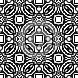 Black Geometric Seamless pattern in white background. Simple, texture.