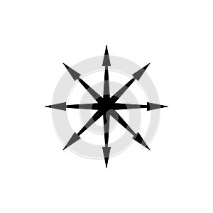 Arrows point in different directions and angles.