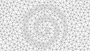 Black geometric triangle network pattern on white background abstract