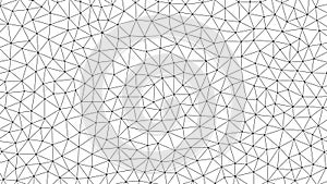 Black geometric triangular mesh pattern on white background abstract 3