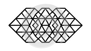 Black Geometric Wireframe Abstract Shape Vector, vector design Generative AI