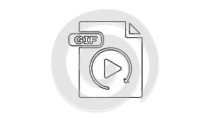Black GIF file document. Download gif button line icon on white background. GIF file symbol. 4K Video motion graphic
