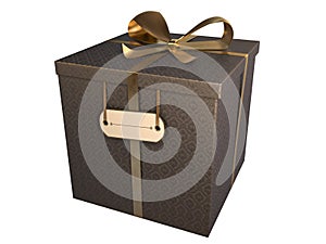 Black gift box with baroque paper
