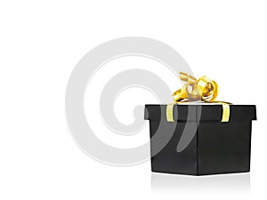 Black Gift Box With Golden Ribbon