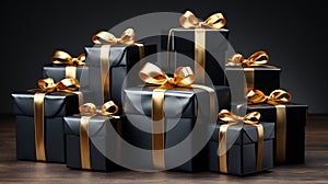 Black gift boxes