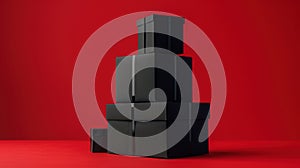 The black gift boxes.AI generated image