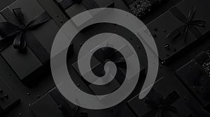 Black Gift Boxes with Bows